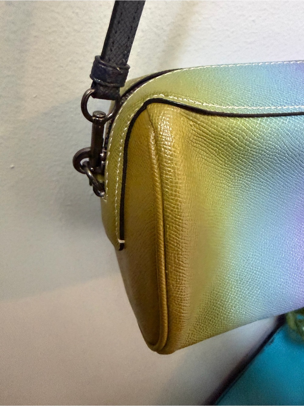 COACH Bennett Crossbody Ombre 91456 Multicolor Rainbow Leather Purse Bag Rare - Picture 5 of 15